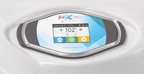 Touch screen to control your swim spa current strength